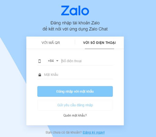 Màn hình Zalo web login - Hướng dẫn đăng nhập zalo trên web thông qua số điện thoại