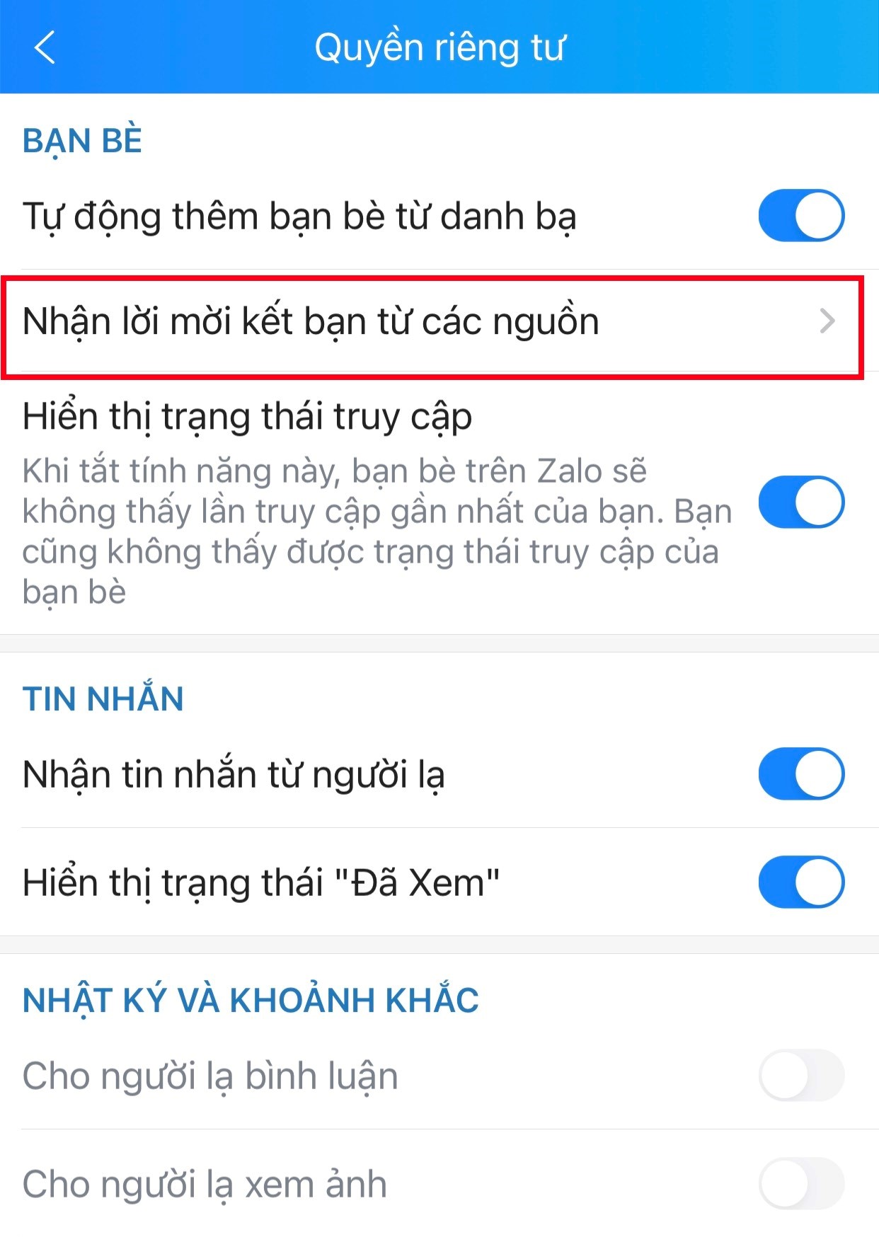 Cách ẩn số điện thoại, chặn tìm kiếm số điện thoại trên Zalo 3