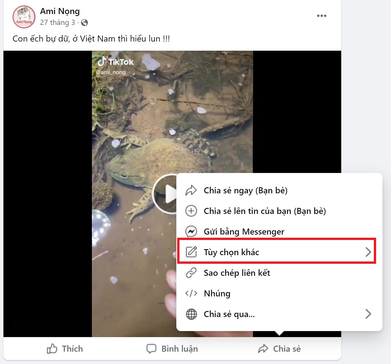 Hướng dẫn chia sẻ video-bài viết từ Facebook sang Zalo đơn giản 2