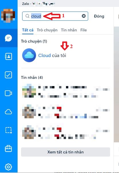 truyền file trên cloud trên zalo chat web