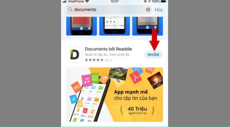 Cài đặt nhạc chuông điện thoại iPhone với app Documents