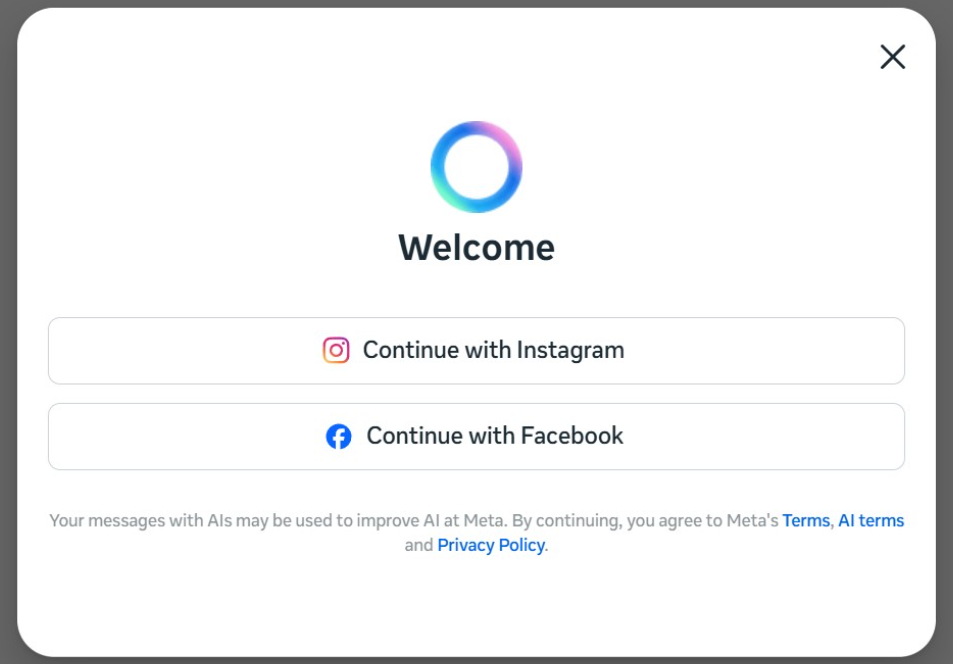 Tài khoản đăng nhập Meta AI 