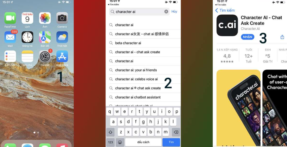 cài đặt Character AI