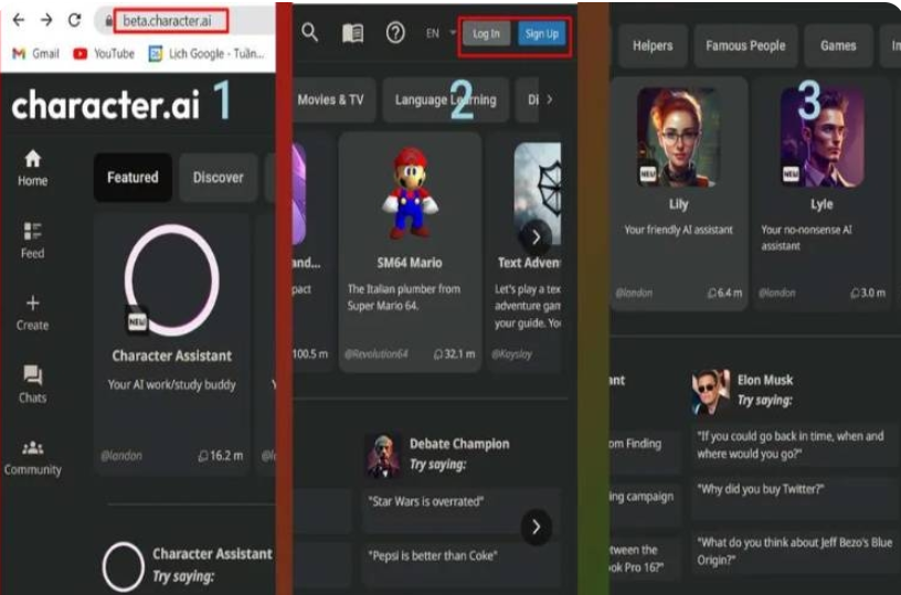 cách sử dụng Character AI online