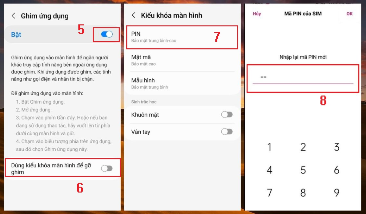 Cách cài mật khẩu ứng dụng trên Samsung 