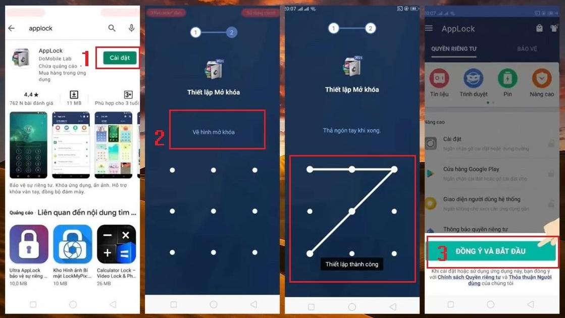 Cài mật khẩu cho ứng dụng bằng AppLock